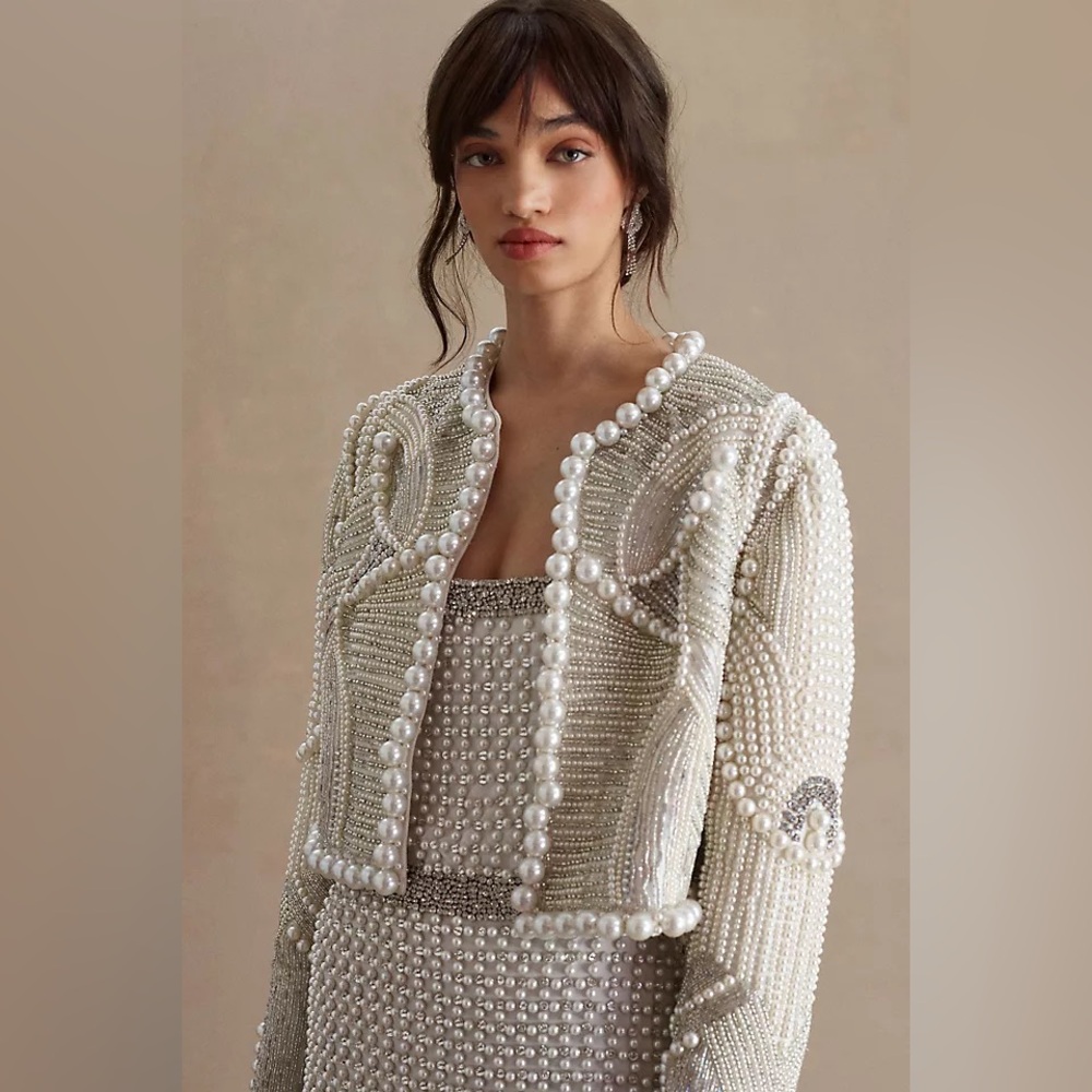 Anthropology BHLDN gemma pearl embellished jacket